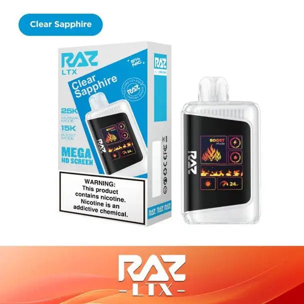 raz dc25000 disposable vape Clear Sapphire – LTX 25K – JellyPuffs Custom Disposable Vapes, 510 Year_2022 Flavours:Blue Icy