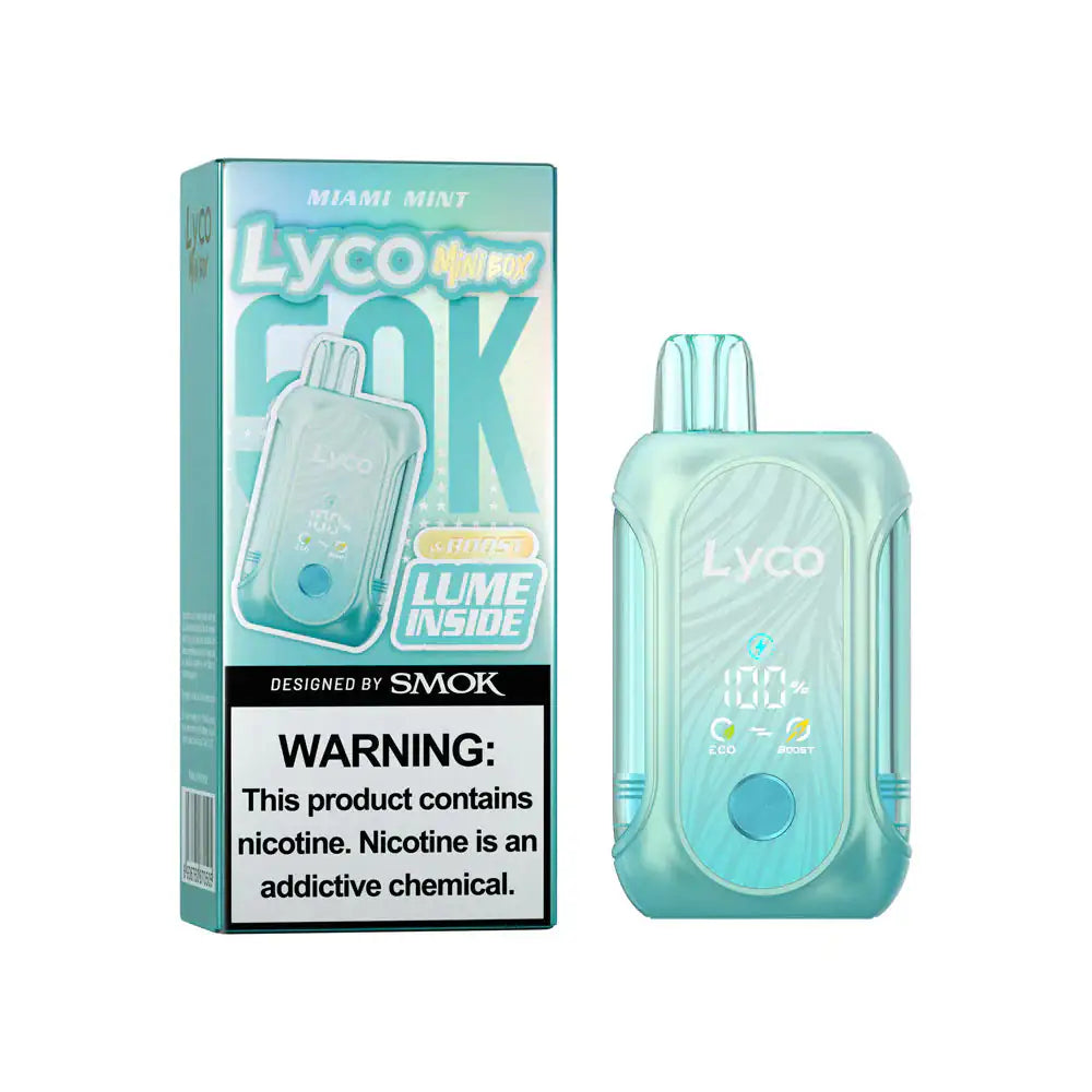 disposable vape mint flavor Miami – LYCO Mini Box 50K New Flavors:CLEAR ALPHA SMOKE SHOP |