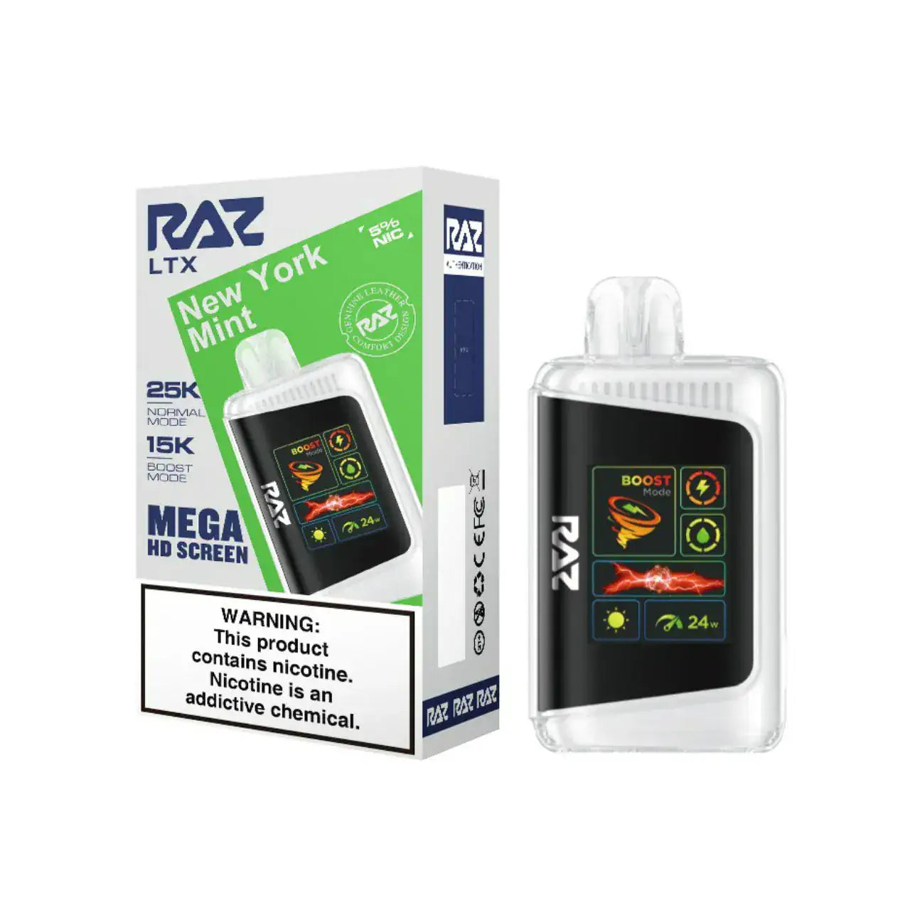 disposable vape raz New York Mint – LTX DC25000 – JellyPuffs Candy & Dessert E-liquid flavor:Sour Strawberry Foger Switch Pro 30K