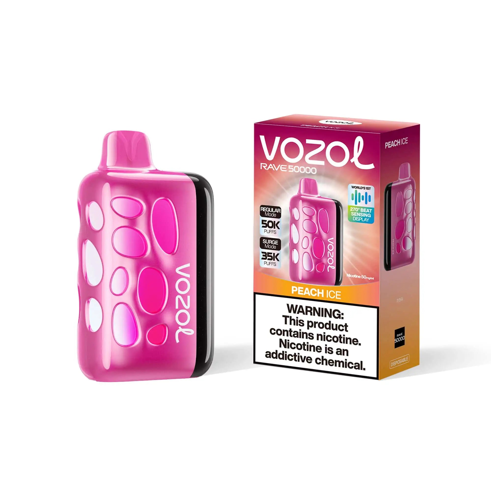 Peach Ice  VOZOL Rave 50000 Disposable | $20.99  JellyPuffs