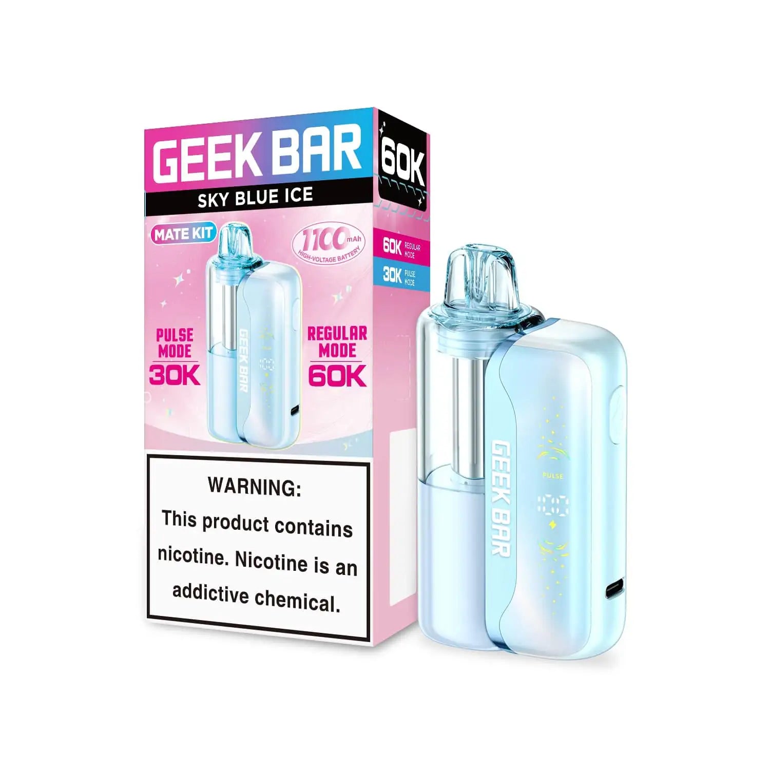 sky vape disposable Blue Ice – Geek Bar Mate 60K Kit Color:Pink Transitioning from Smoking to compatible-with-1143153