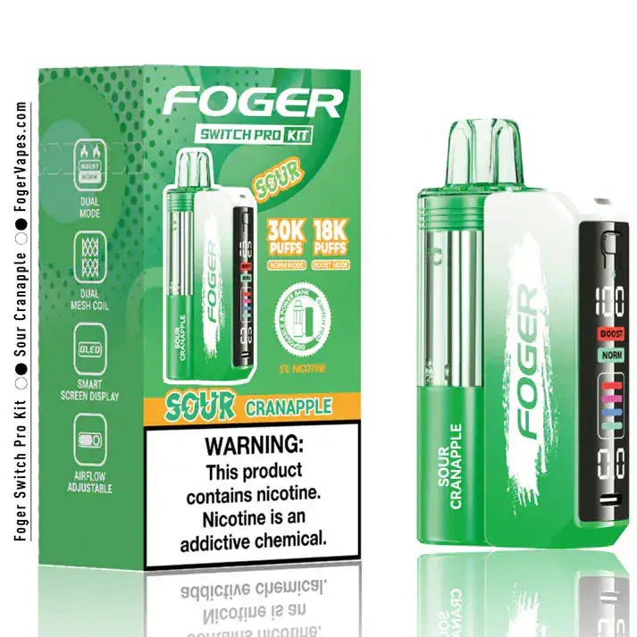foger vape pro kit Sour Cranapple – Switch 30K Disposable $19.99 – JellyPuffs Buy Strawberry Banana Foger Color:IML Gold Cobra 15%-Offers