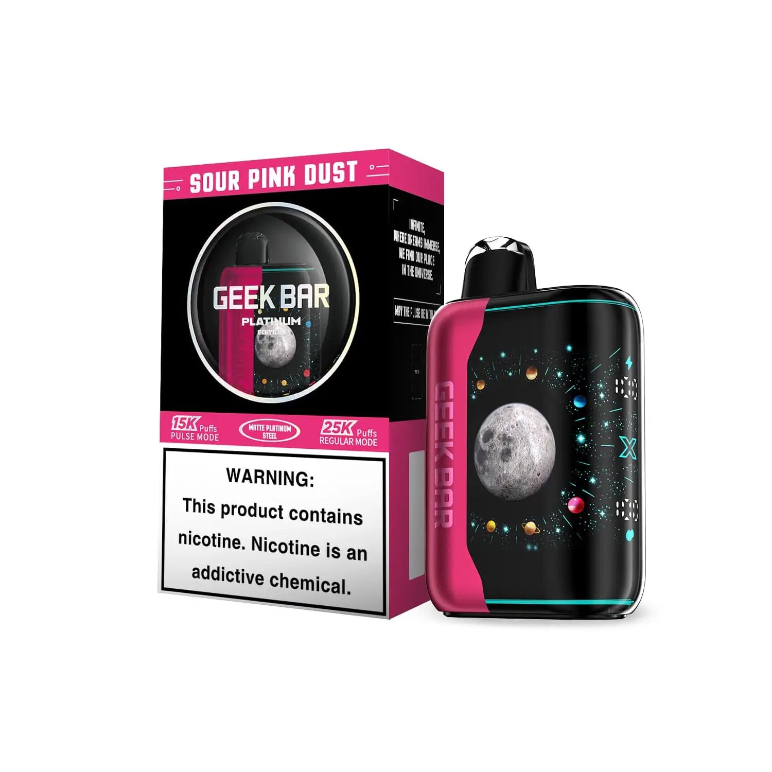 Sour Pink Dust Geek Bar Pulse X 25K Platinum Edition Vape Sour Pink Dust Geek Bar Pulse X 25K Platinum Edition Vape