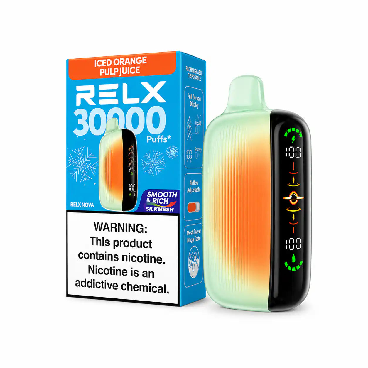 orange juice vape Iced Pulp RELX Nova Silkmesh 30K Disposable – JellyPuffs Fumi 24K 0% Zero Choose Flavor:Strawberry Cereal Donut Milk Other Provinces Clearance