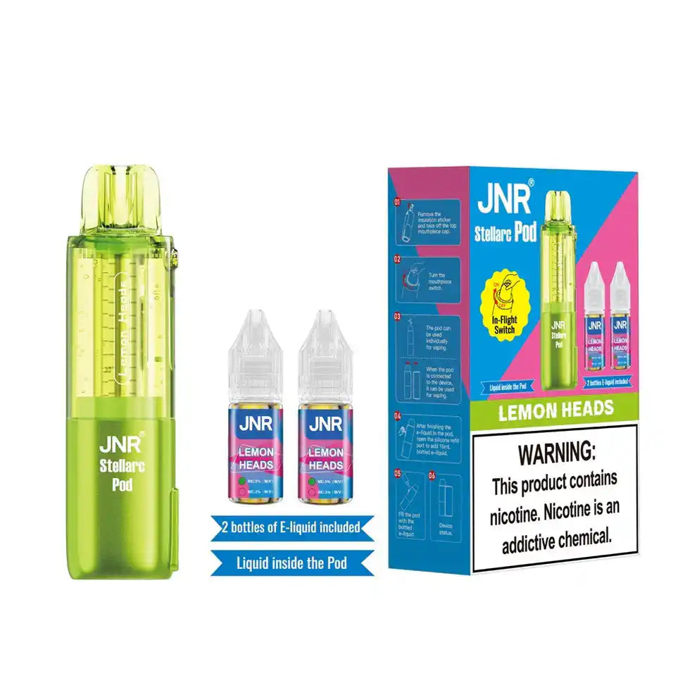 jnr vape pods Lemon Heads – Stellarc 100K Pod Flavors:Mango Peach KITPRODUCT Snickle Fritz CBD Vape