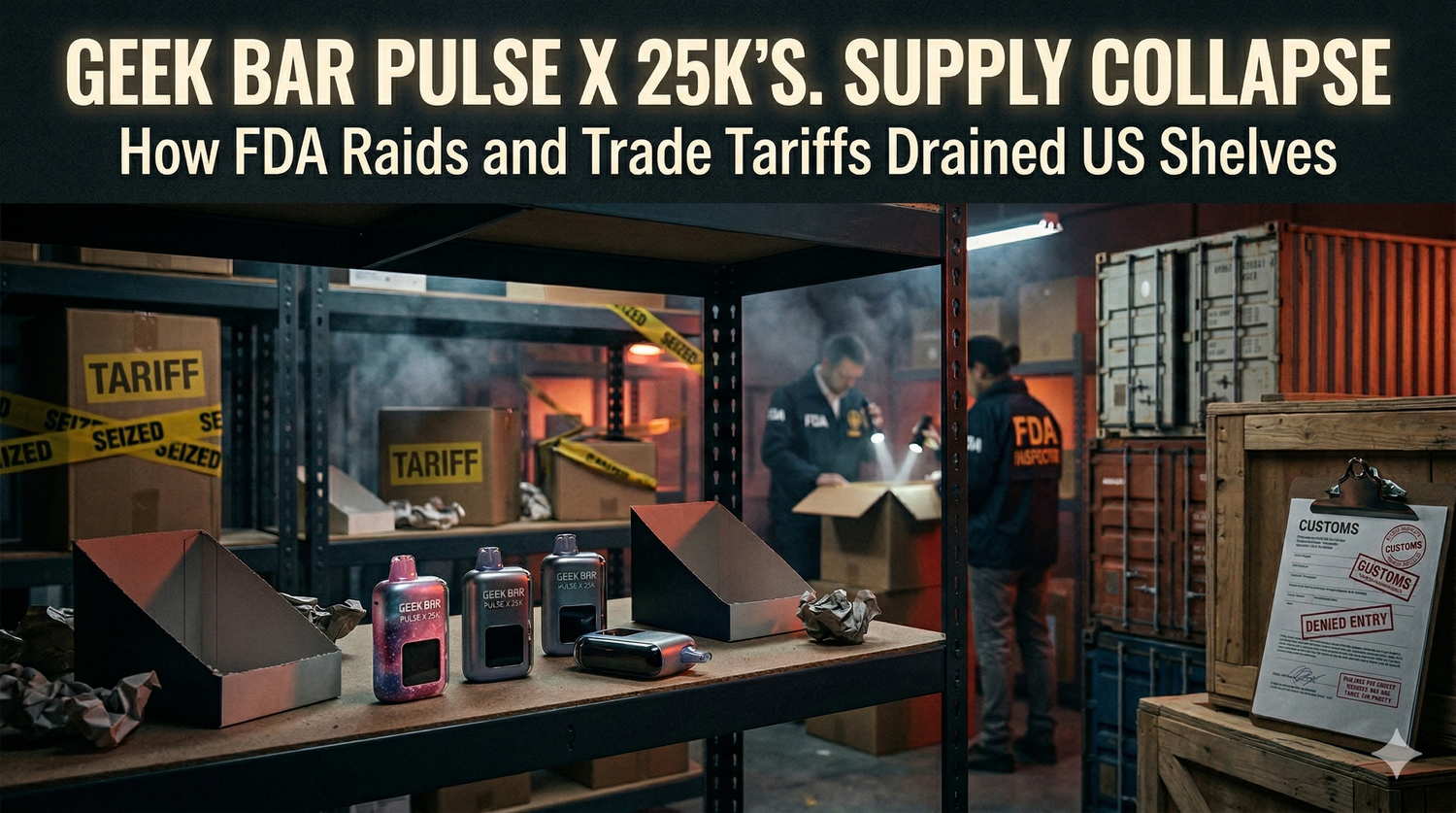 Geek Bar Pulse X 25K Crisis: FDA & Tariffs Drain US Supply