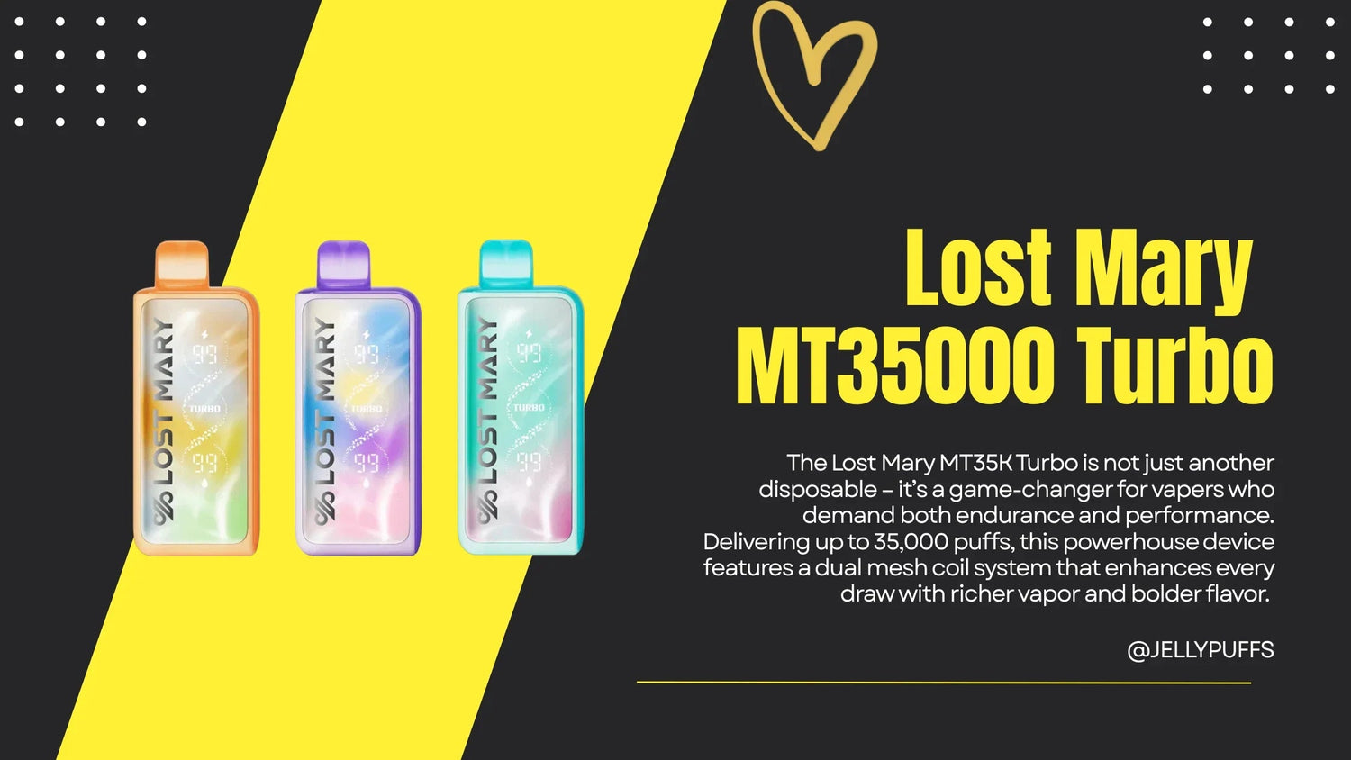 Lost Mary MT35K Turbo Disposable Vape – 35,000 puffs high-capacity device with turbo performance, dual mesh coil, and bold flavor delivery.