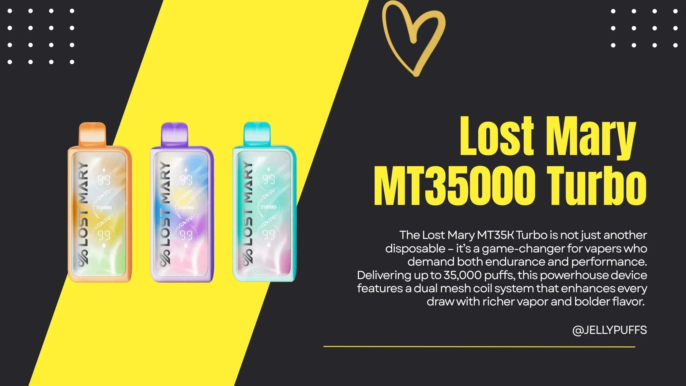 Lost Mary MT35K Turbo Disposable Vape – 35,000 puffs high-capacity device with turbo performance, dual mesh coil, and bold flavor delivery.