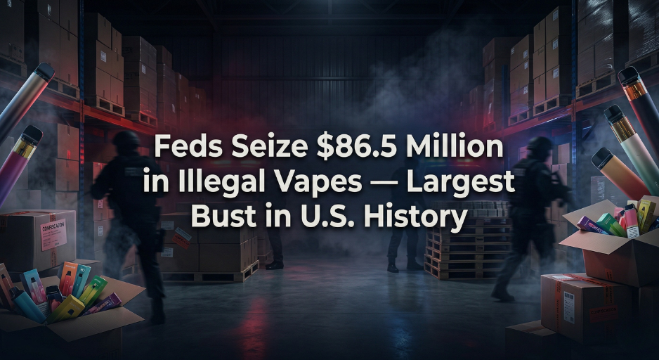 Feds Seize $86.5 Million in Illegal Vapes — Largest Bust in U.S. History