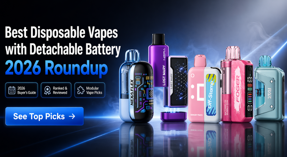Best Disposable Vapes with Detachable Battery (2026 Guide)