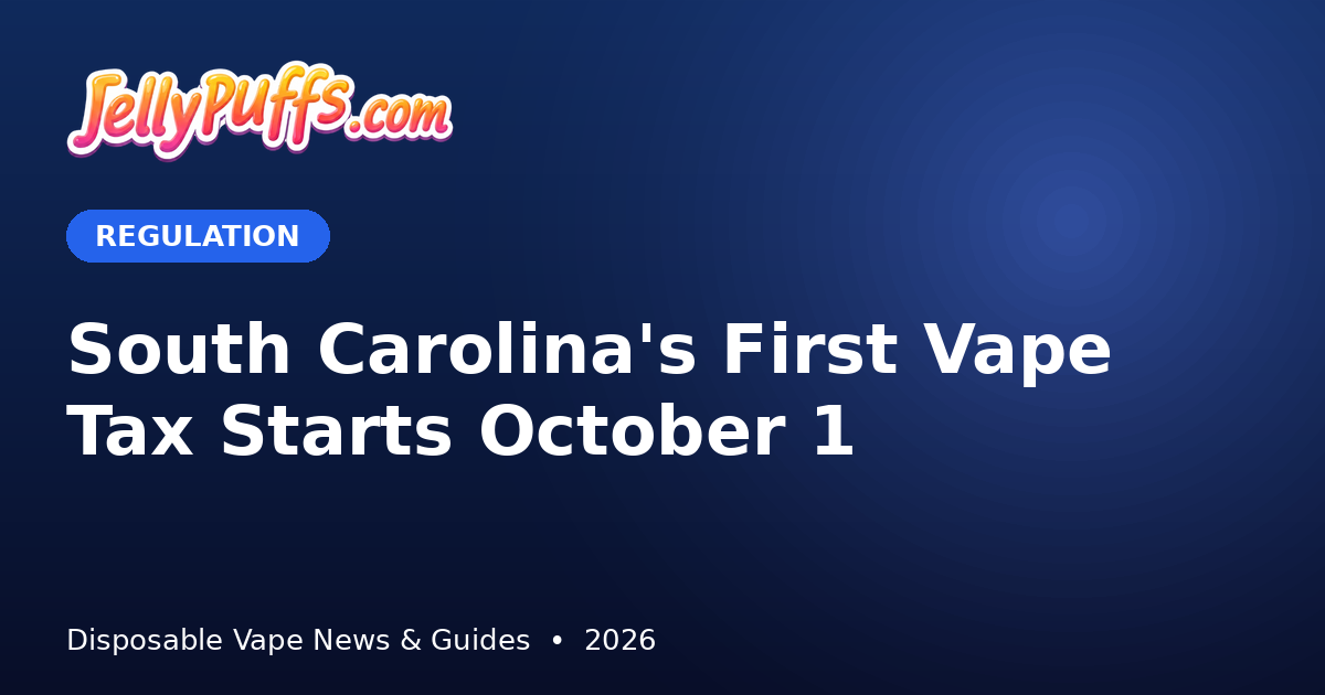 South Carolina Just Passed Its First Vape Tax — Here's the October Deadline You Need to Know