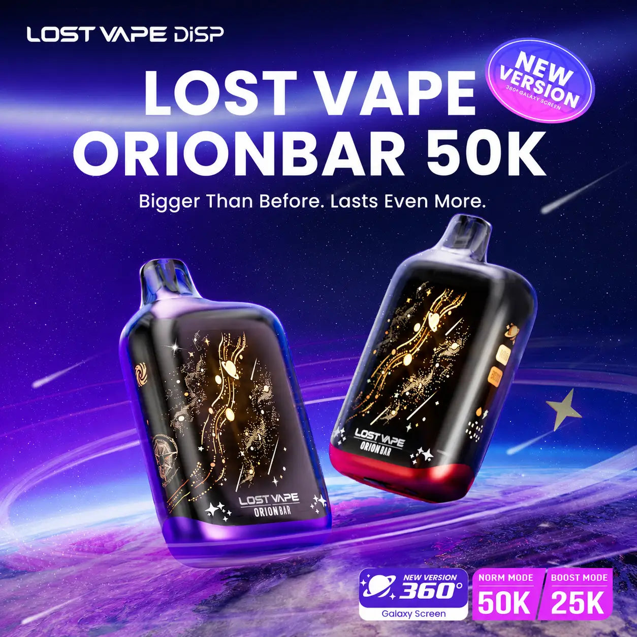 Lost Vape Orion Bar 50K V2 disposable vape collection — 15 flavors, 50,000 puffs | JellyPuffs