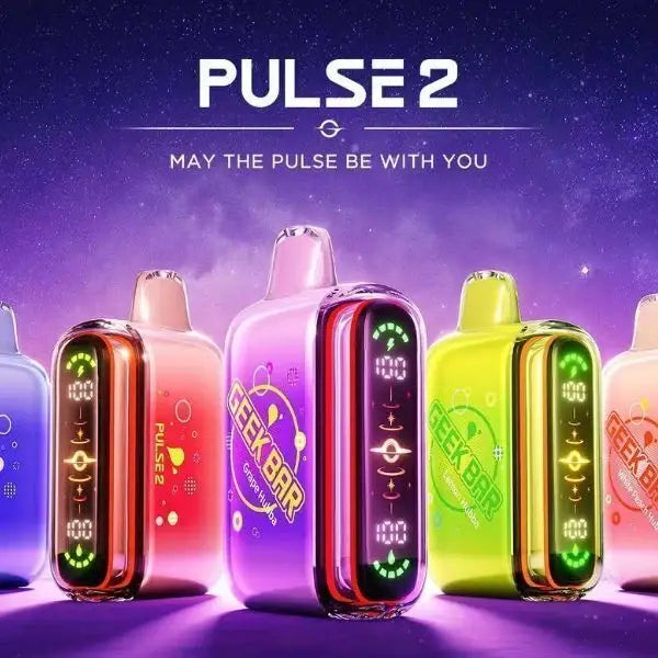 Geek Bar Pulse 2 25K disposable vape collection at JellyPuffs - Hubba Edition flavors, no ice, 25000 puffs, 5% nicotine