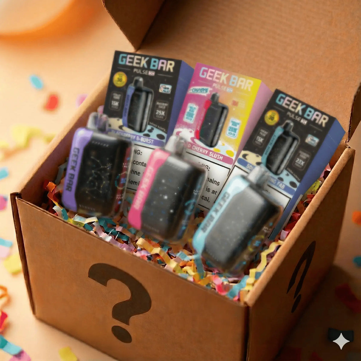 geek bar pulse packaging 5-Pack X 25K Mystery Box FLAVOR (PACK OF 2):VARIETY PACK VIRGINIA TOBACCO + CRISP MENTHOL Juul to stop making Menthol