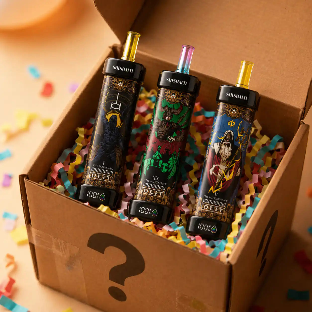5 Pack Olit Shishalit 30K disposable e-hookah Mystery Box, assorted shisha flavors, up to 30,000 puffs each | JellyPuffs