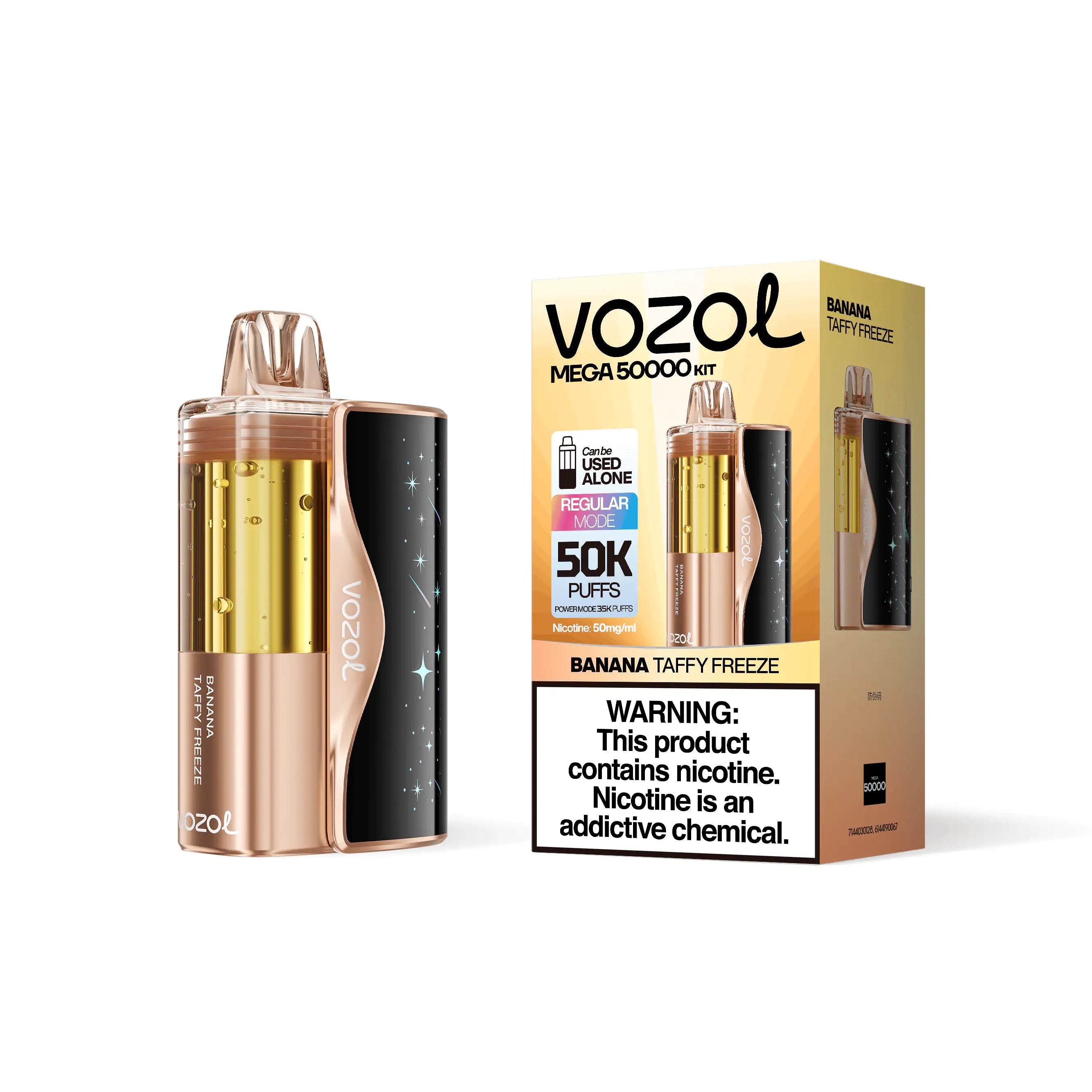Banana Taffy Freeze - Vozol Mega 50k Disposable Vape Kit JellyPuffs