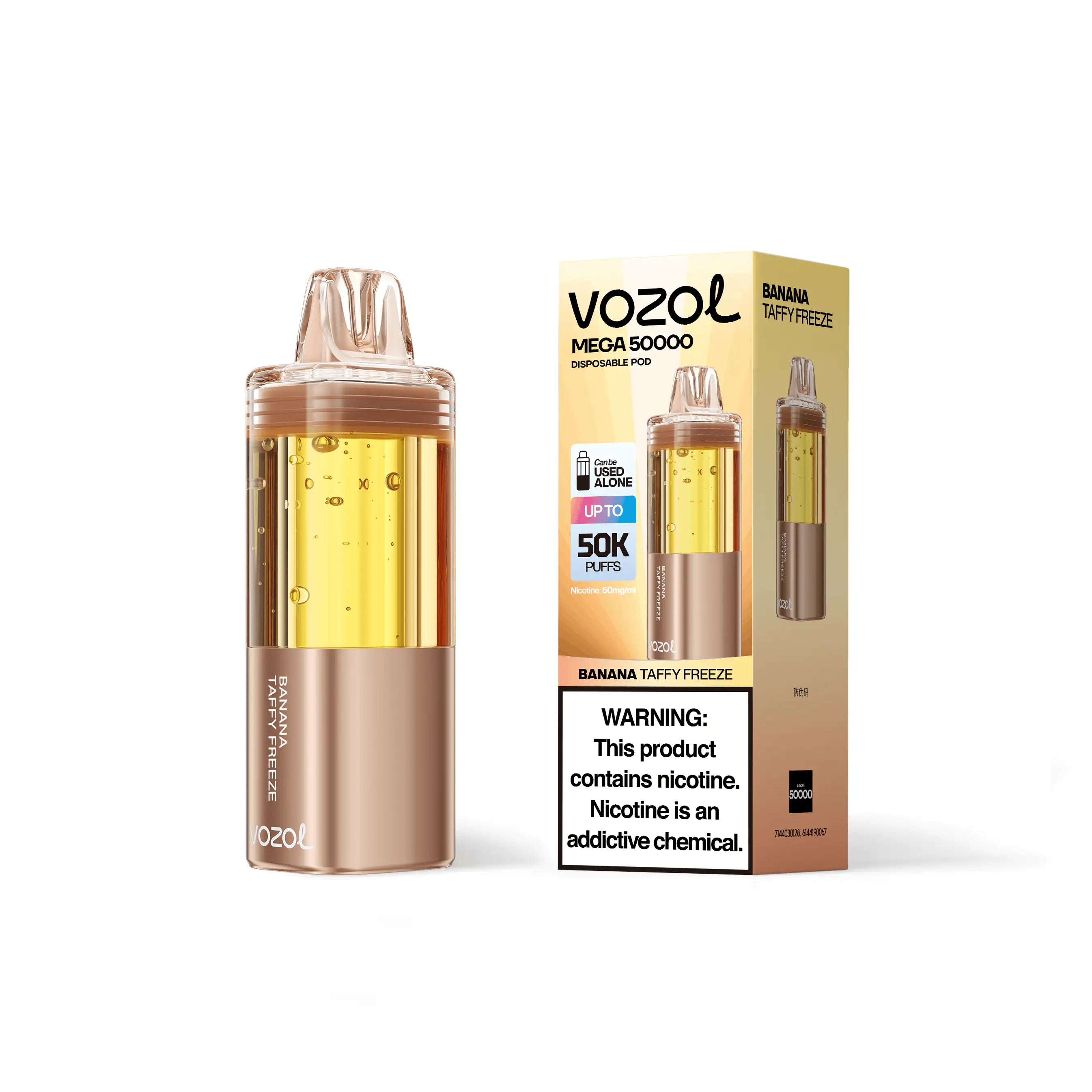 Banana Taffy Freeze - Vozol Mega 50k Disposable Vape Pod JellyPuffs
