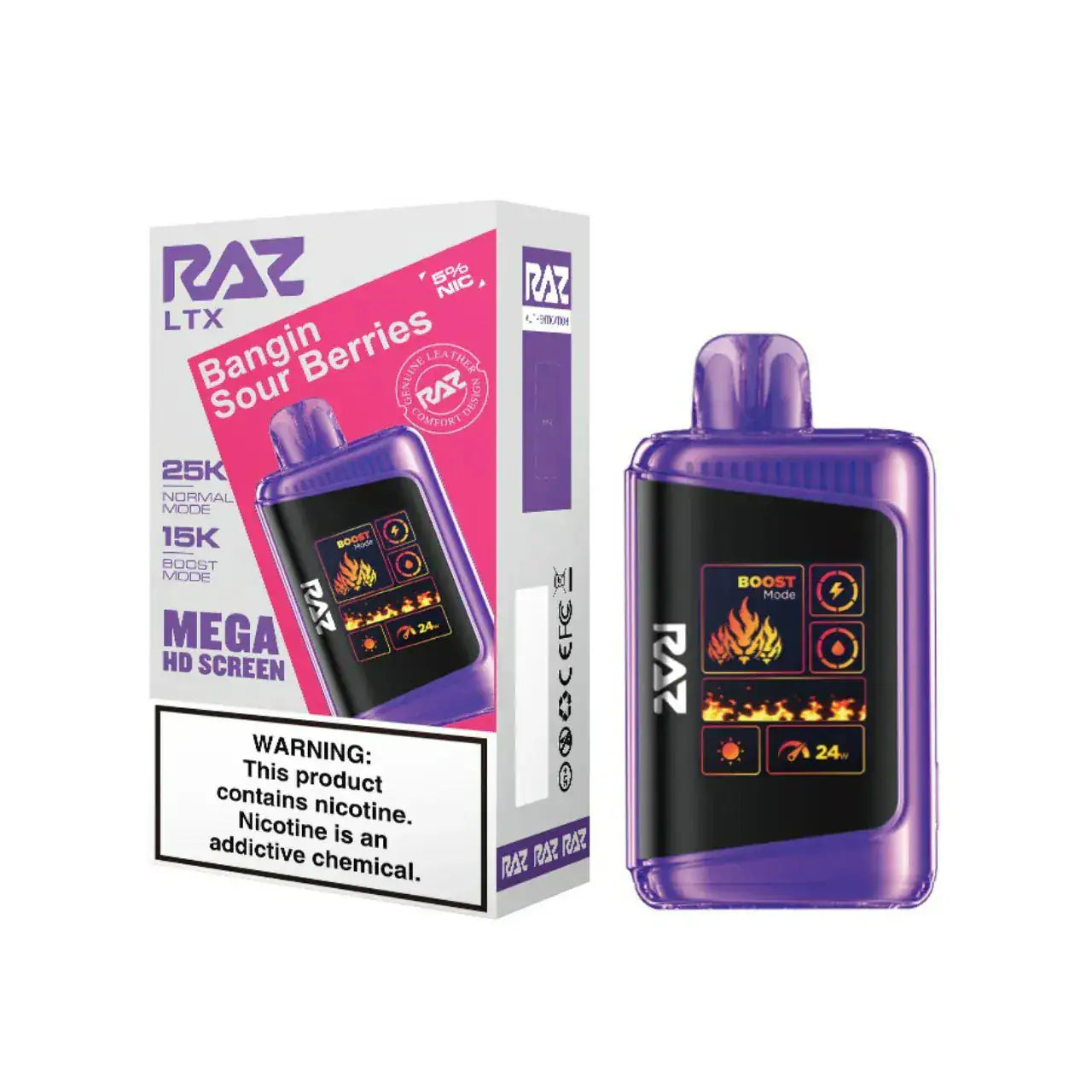 Bangin Sour Berries - RAZ LTX DC25000 Disposable Vape JellyPuffs