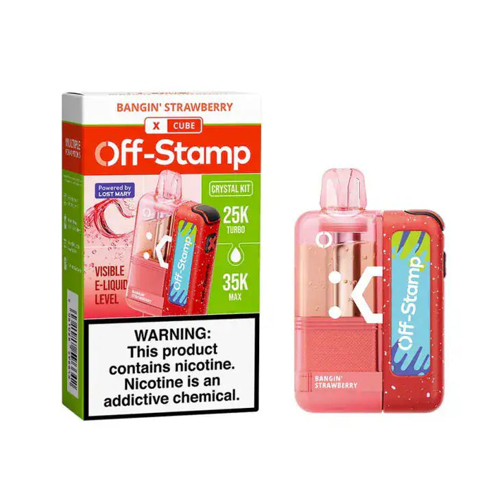 Bangin' Strawberry - Off-Stamp X-Cube Crystal 35k Disposable Kit JellyPuffs