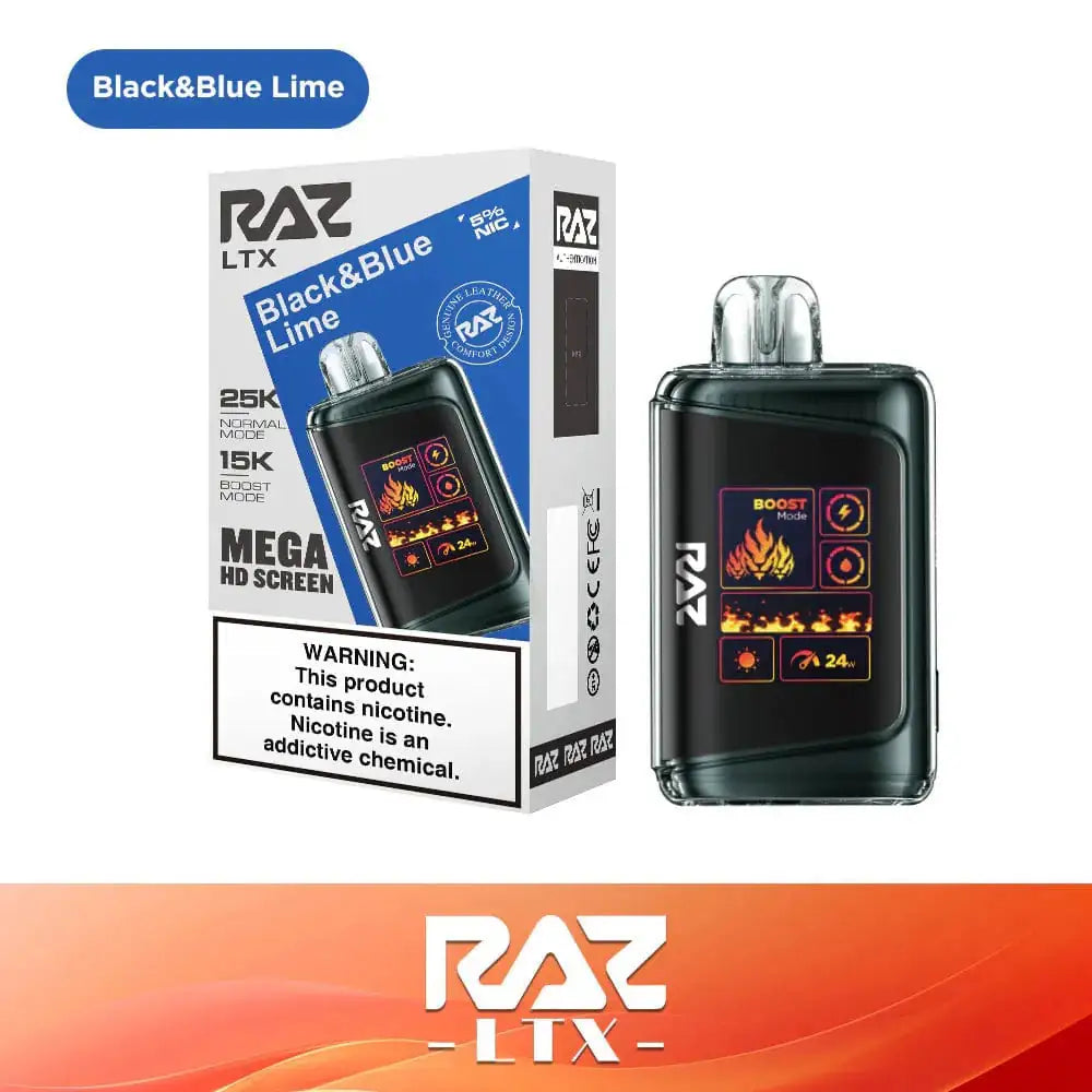 Black & Blue Lime - RAZ LTX DC25000 Disposable Vape JellyPuffs