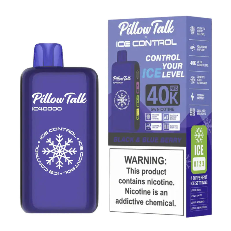 Black & Blueberry - Pillow Talk Ice Control IC40000 Disposable JellyPuffs