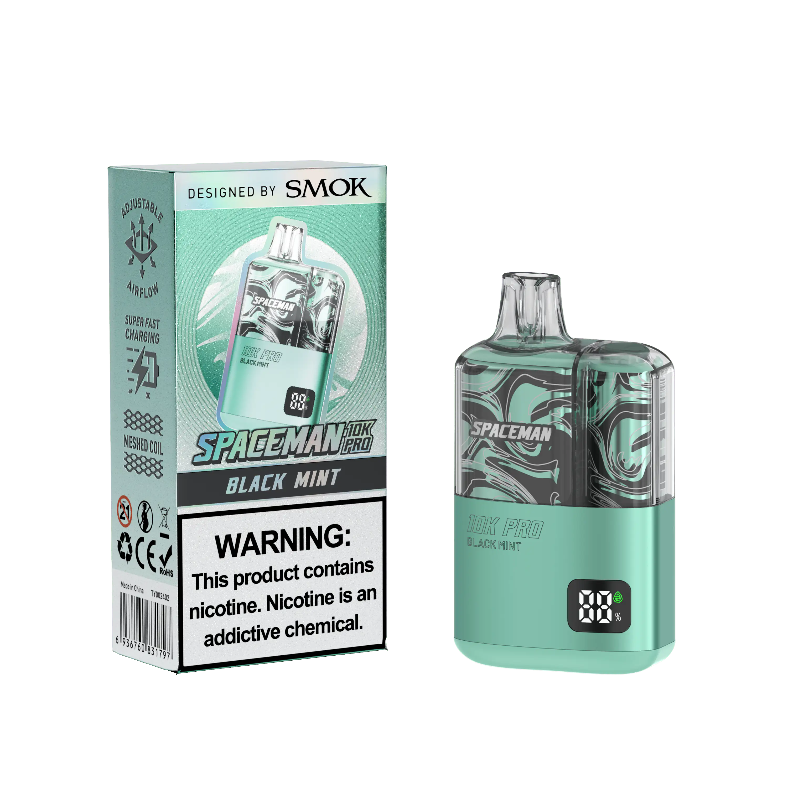 Black Mint - Spaceman 10K Pro Disposable JellyPuffs