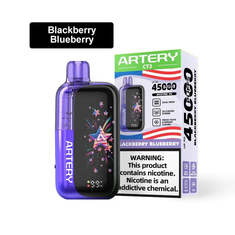 Blackberry Blueberry - Artery Vapor CT3 Clearo 45k Disposable Vape JellyPuffs