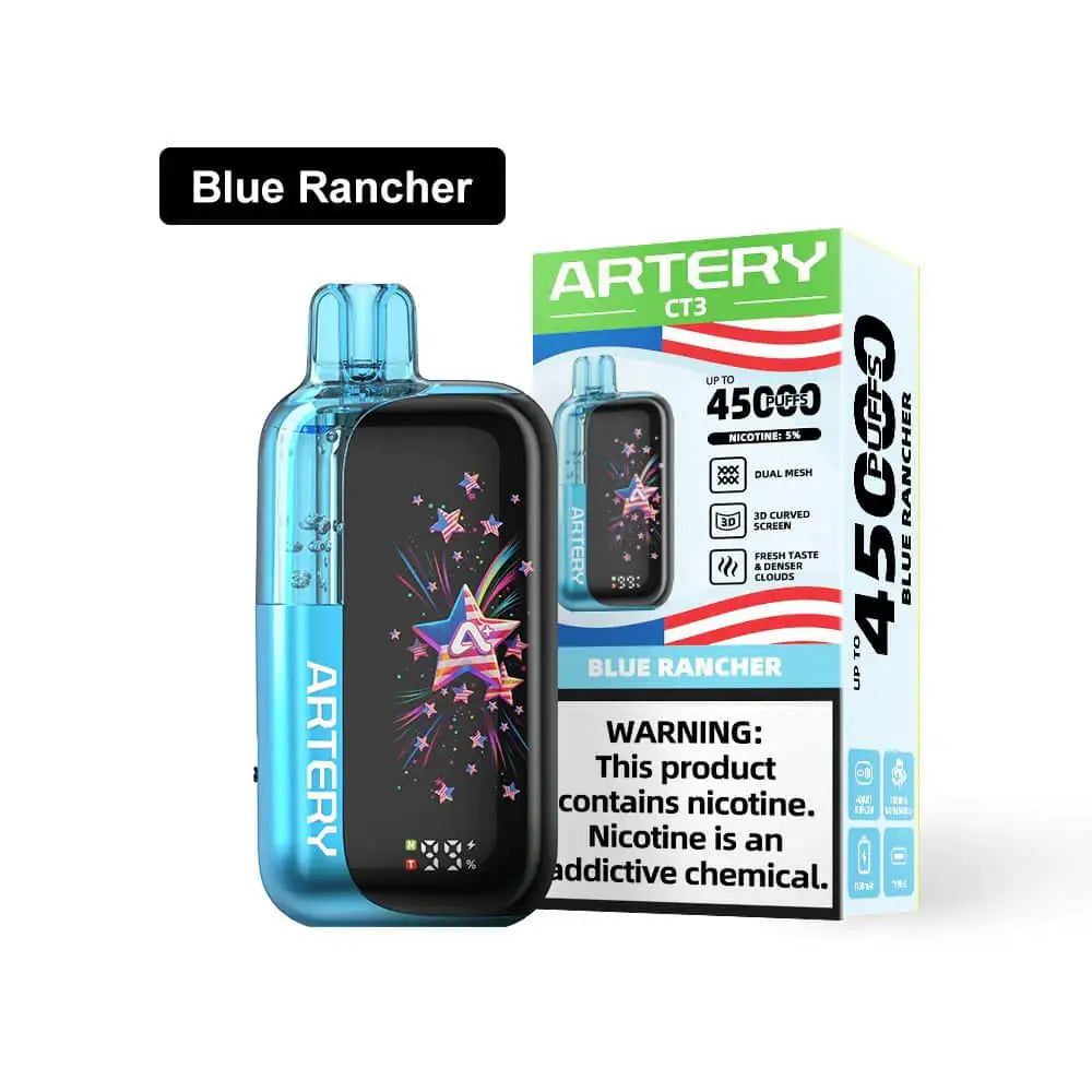 Blue Rancher - Artery Vapor CT3 Clearo 45k Disposable Vape JellyPuffs