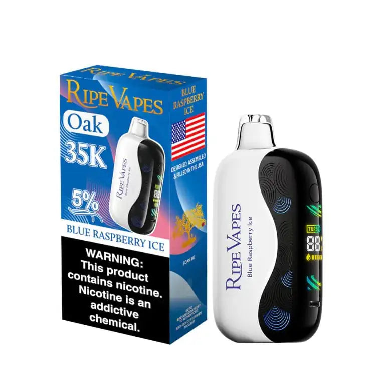 Blue Raspberry Ice - Ripe Vapes Oak 35k Disposable JellyPuffs