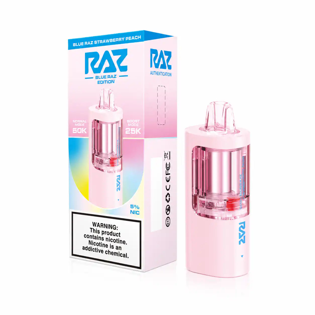 Blue Raz Strawberry Peach - RAZ Vue 50K Disposable Pod JellyPuffs
