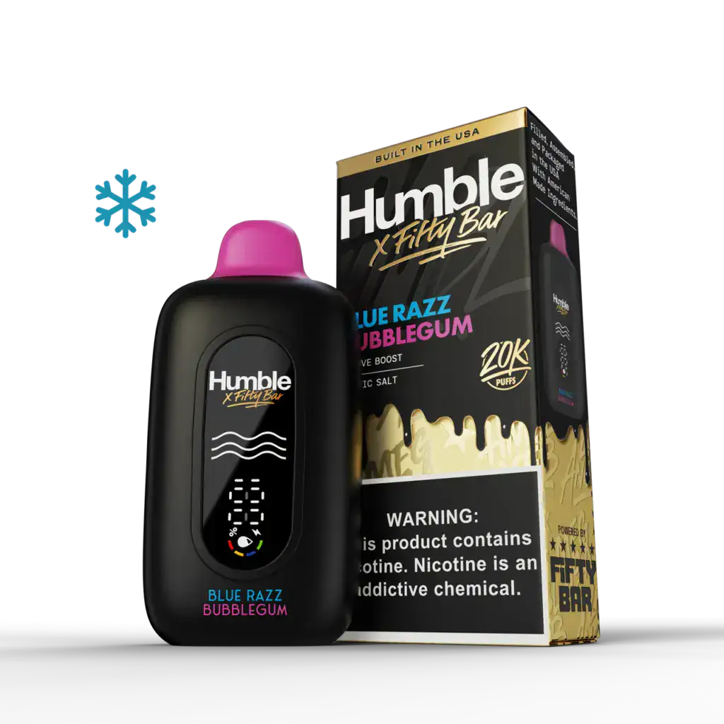 Blue Razz Bubblegum - Fifty Bar x Humble 20K Disposable Vape JellyPuffs