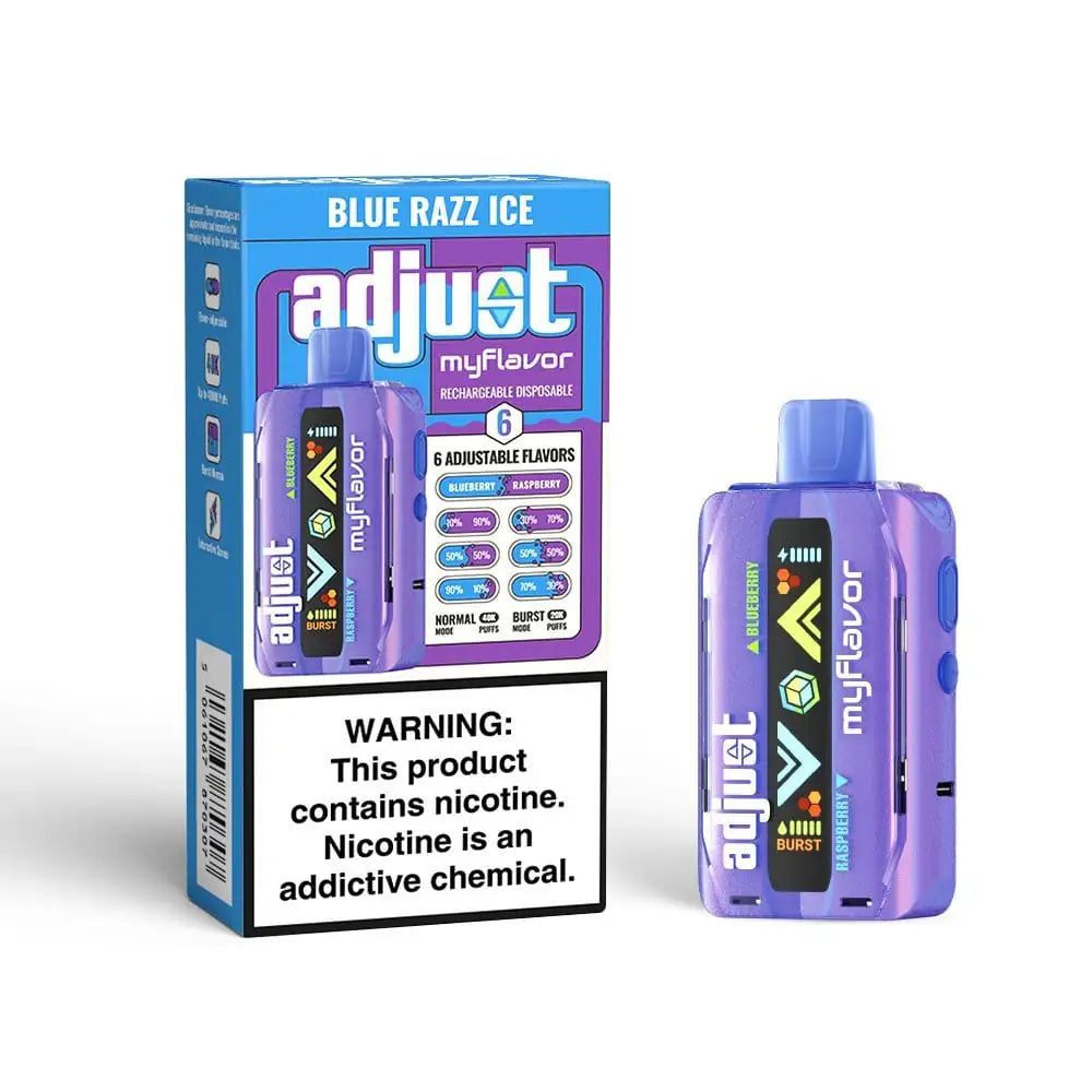 Blue Razz Ice - Adjust MyFlavor 40K Disposable Vape JellyPuffs