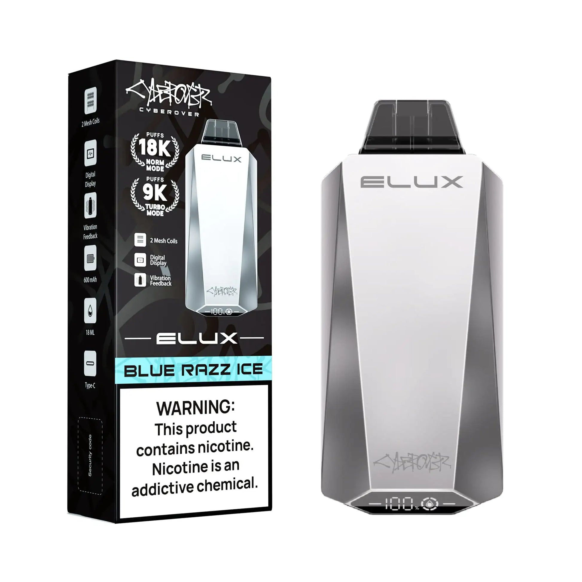 Blue Razz Ice - ELUX Cyberover 18K Disposable JellyPuffs