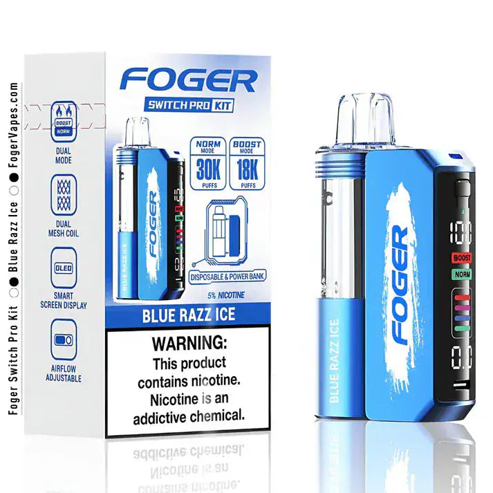 Blue Razz Ice - Foger Switch Pro 30K Disposable Kit JellyPuffs