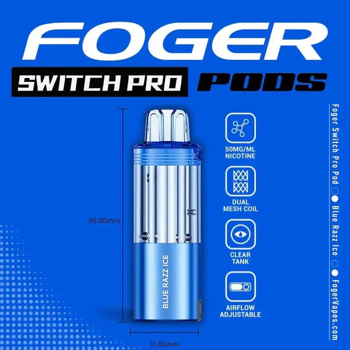 Blue Razz Ice - Foger Switch Pro 30K Disposable Pod JellyPuffs