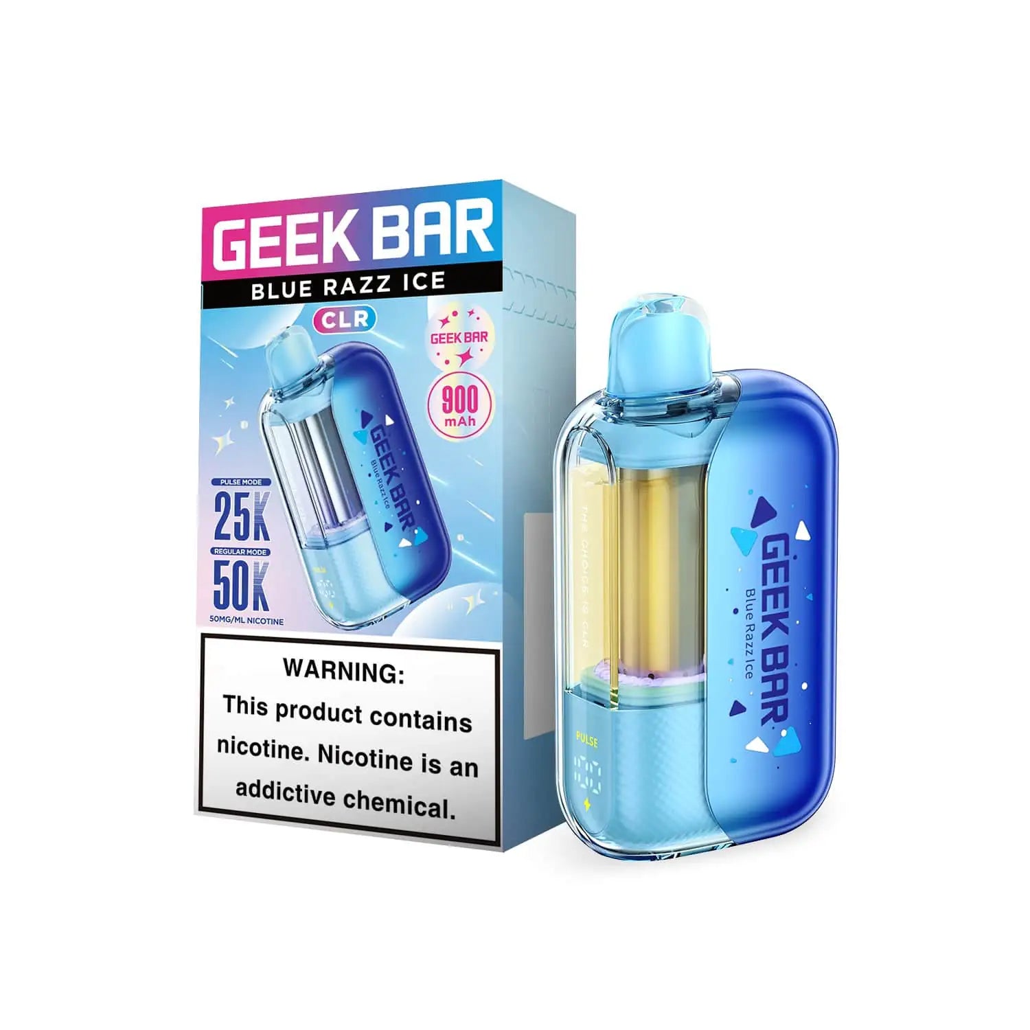 Blue Razz Ice - Geek Bar CLR 50k Disposable Vape JellyPuffs