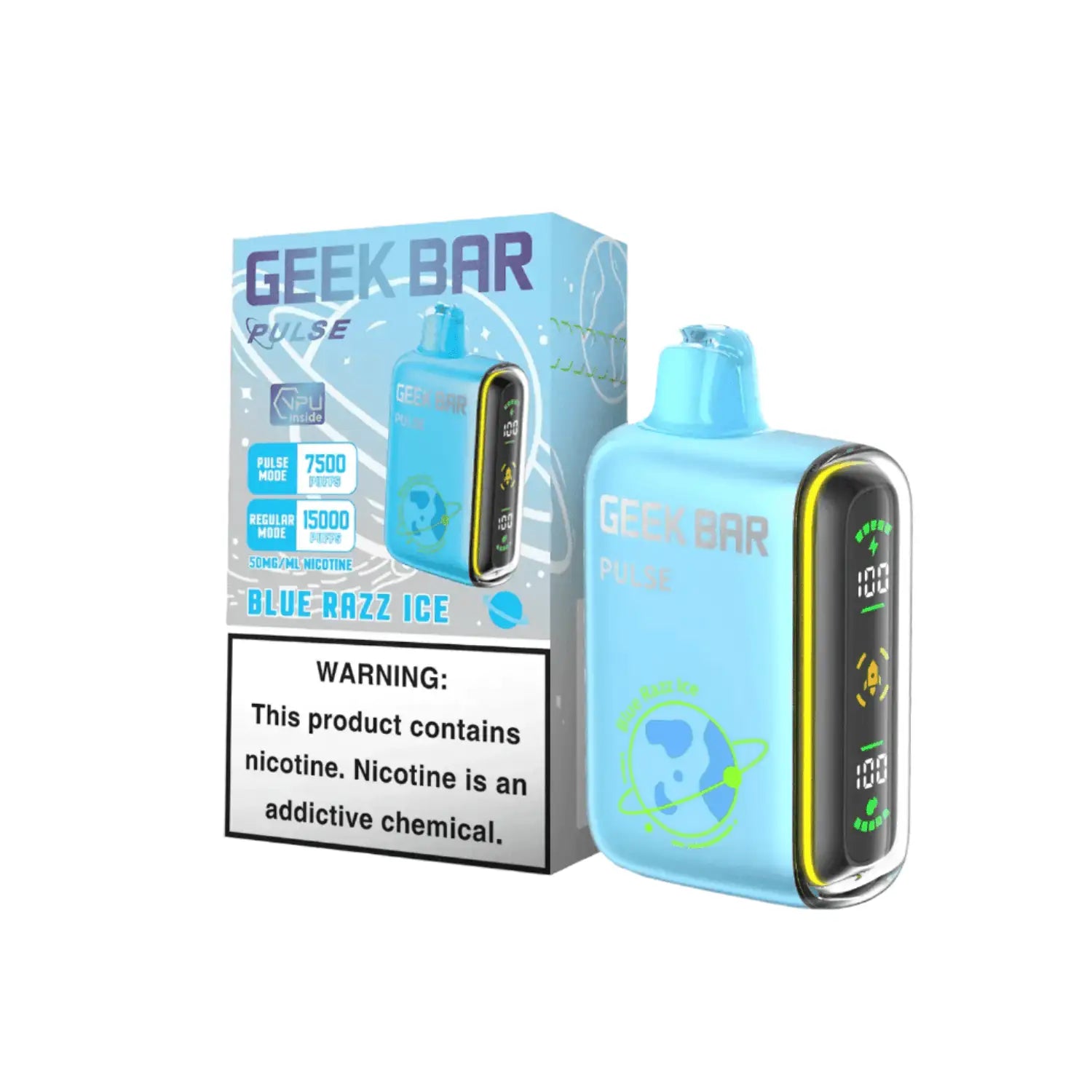 Blue Razz Ice - Geek Bar Pulse 15k Disposable Vape JellyPuffs