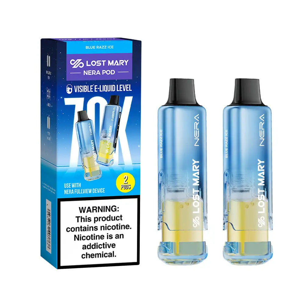 Blue Razz Ice - Lost Mary Nera Fullview 70k Disposable Vape Pod JellyPuffs