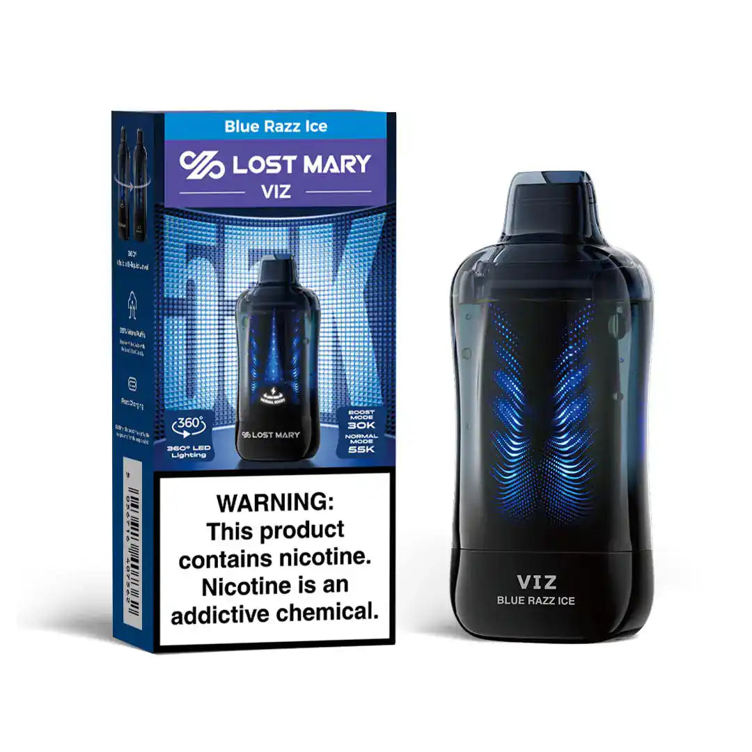 Blue Razz Ice - Lost Mary VIZ 55k Disposable Vape JellyPuffs