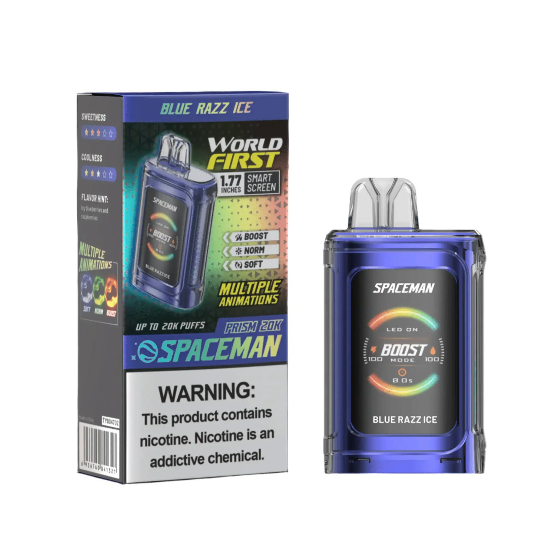 Blue Razz Ice - Spaceman Prism 20K Disposable JellyPuffs