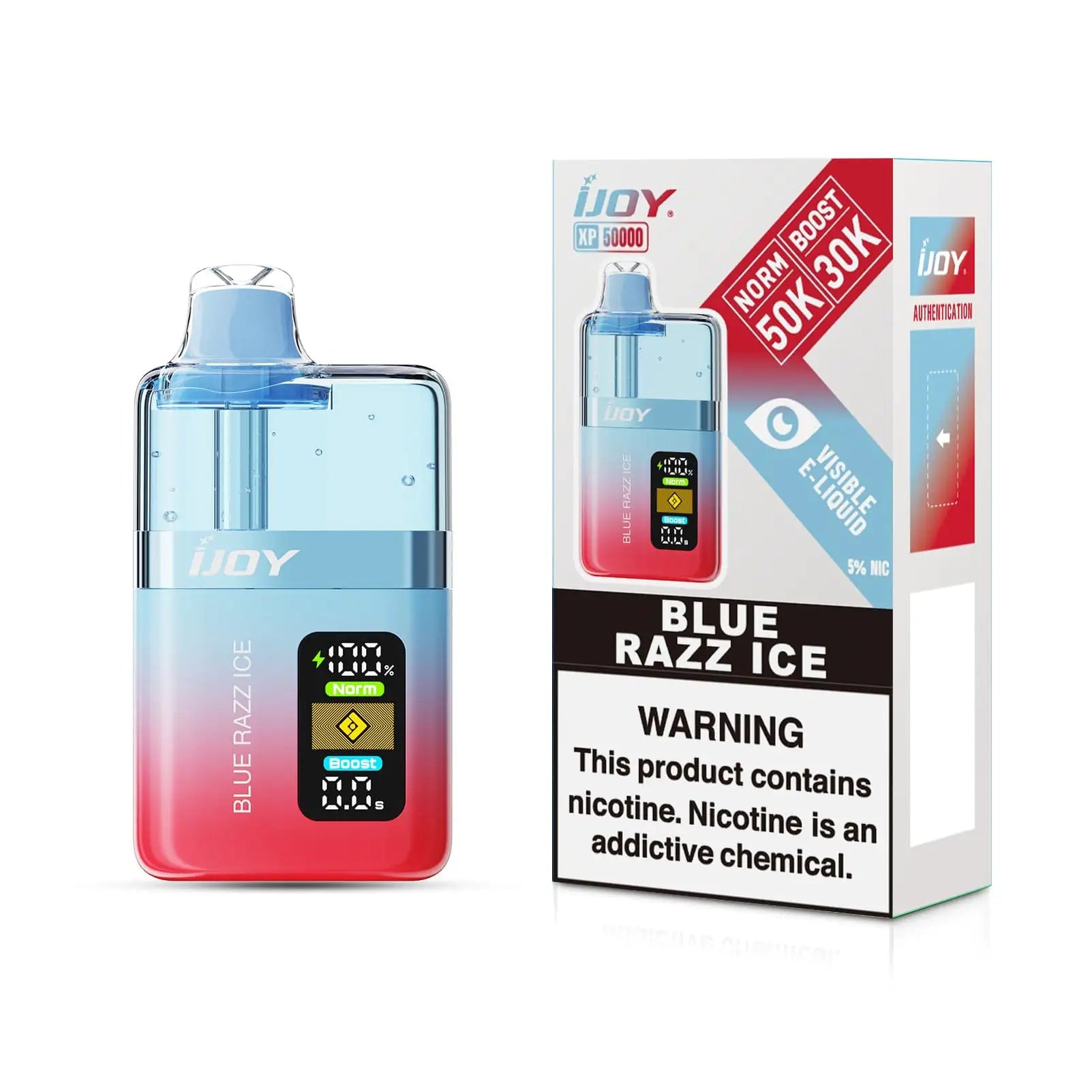 Blue Razz Ice - iJoy XP50000 Disposable Vape JellyPuffs