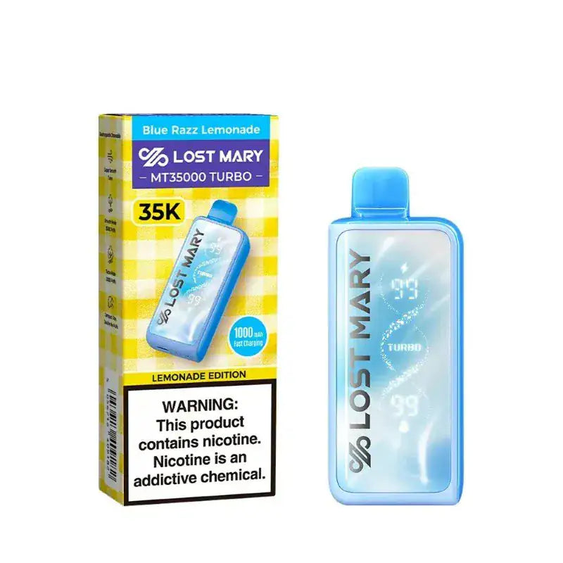 Blue Razz Lemonade - Lost Mary MT35000 Turbo Disposable Vape Lemonade Edition JellyPuffs