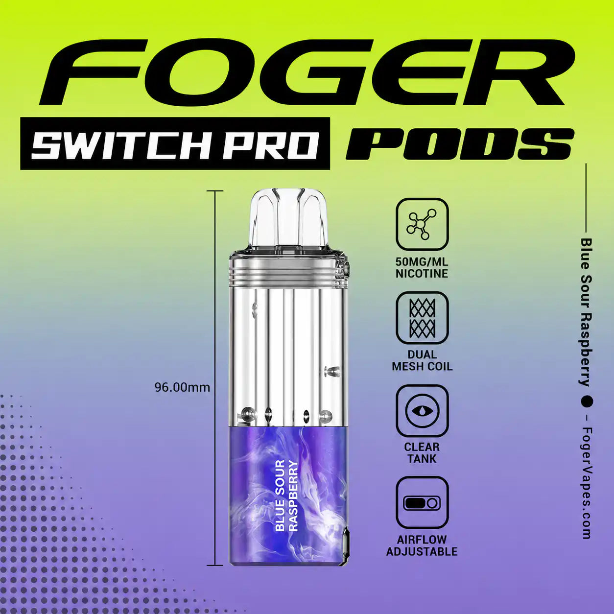 Blue Sour Raspberry - Foger Switch Pro 30K Disposable Pod JellyPuffs