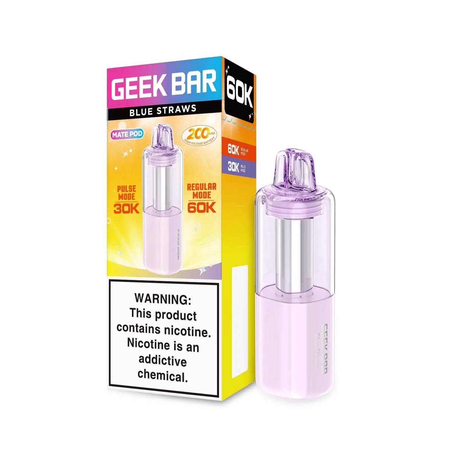 Blue Straws - Geek Bar Mate 60k Disposable Vape Pod JellyPuffs