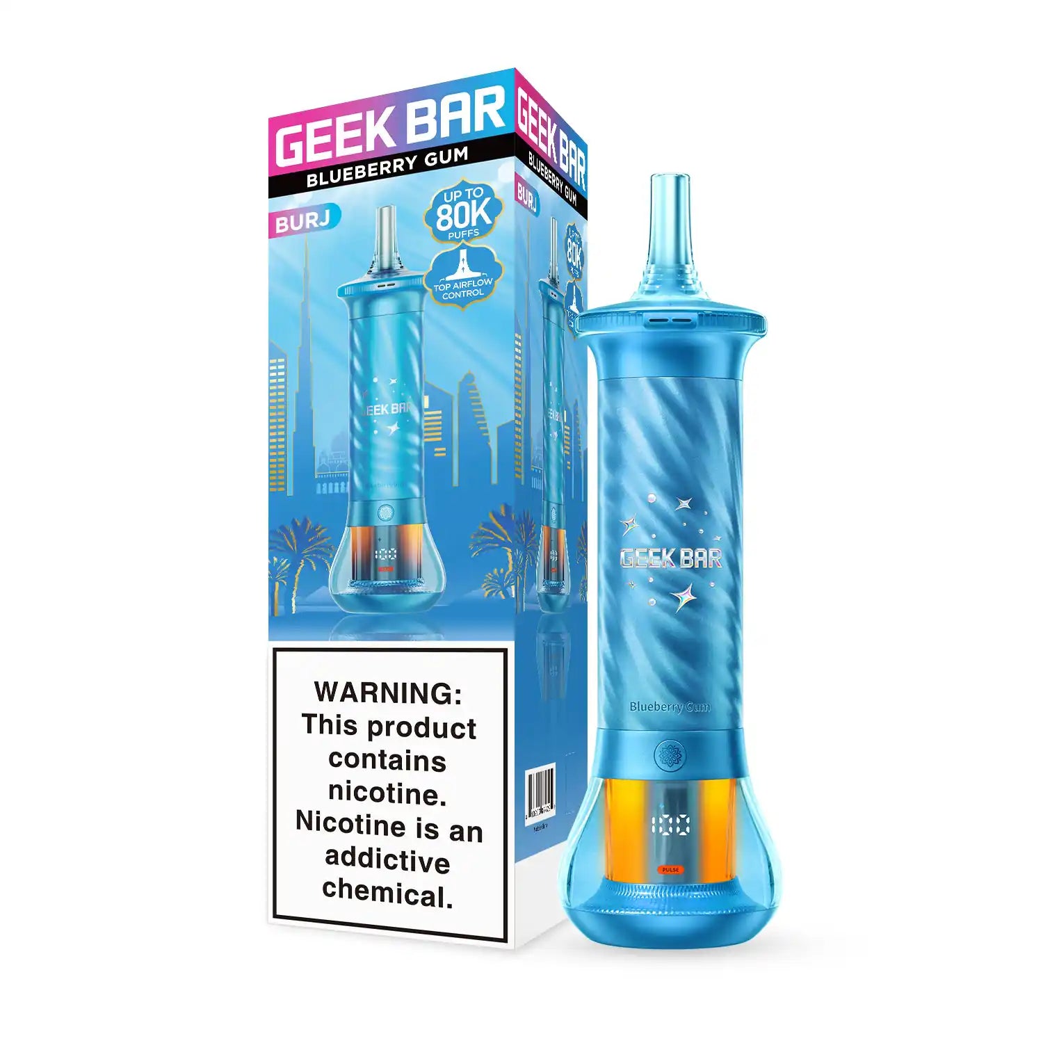Blueberry Gum - Geek Bar Burj 80k Disposable E-Hookah JellyPuffs