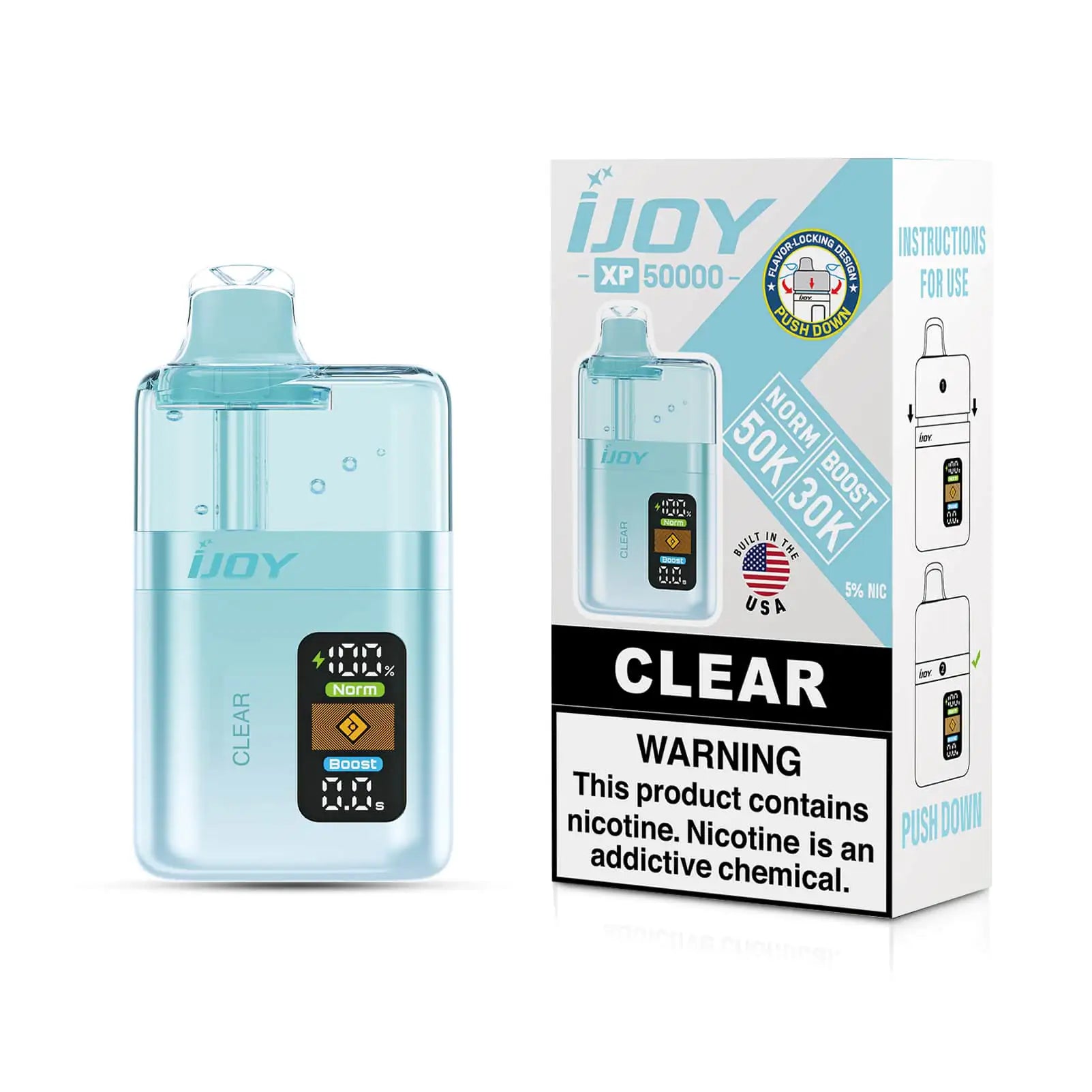 Clear - iJoy XP50000 Disposable Vape JellyPuffs