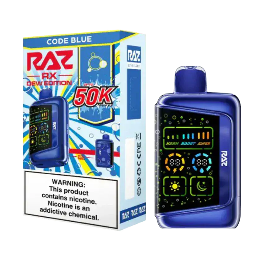Code Blue - RAZ RX 50K Dew Edition Disposable Vape JellyPuffs