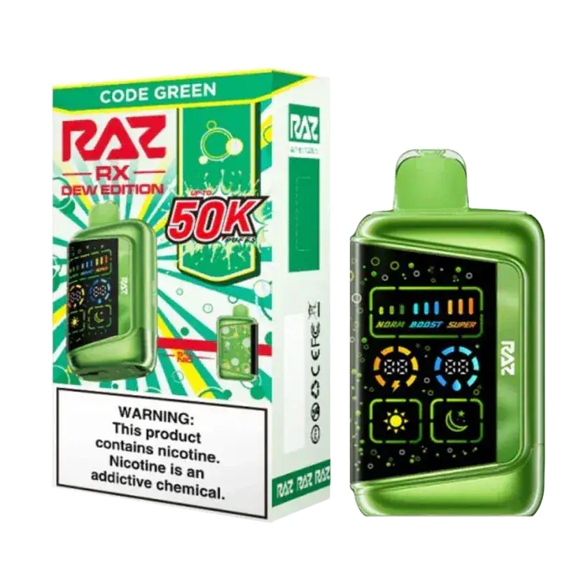 Code Green - RAZ RX 50K Dew Edition Disposable Vape JellyPuffs