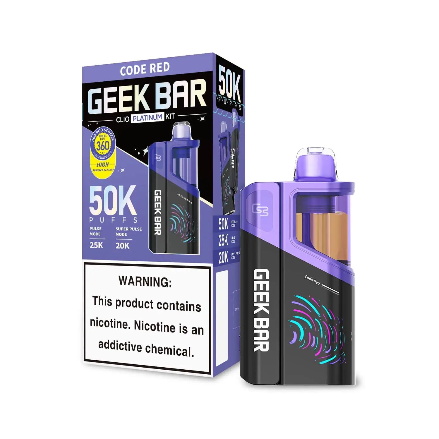 Code Red - Geek Bar Clio Platinum 50k Disposable Vape Kit JellyPuffs