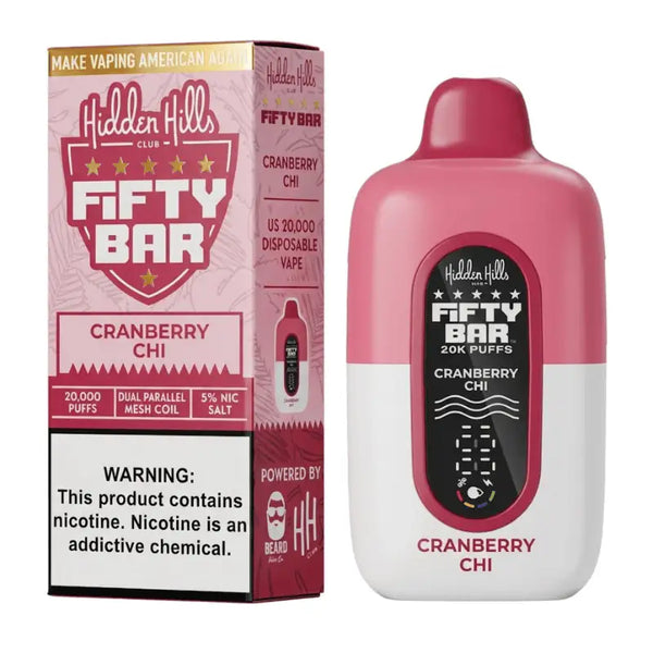 fifty bar vape kiberry chew Cranberry Chi – Hidden Hills x 20K Cooling Fruit Vape Choose Finish:Emerald Green Breeze Pro Disposable (Menthol)